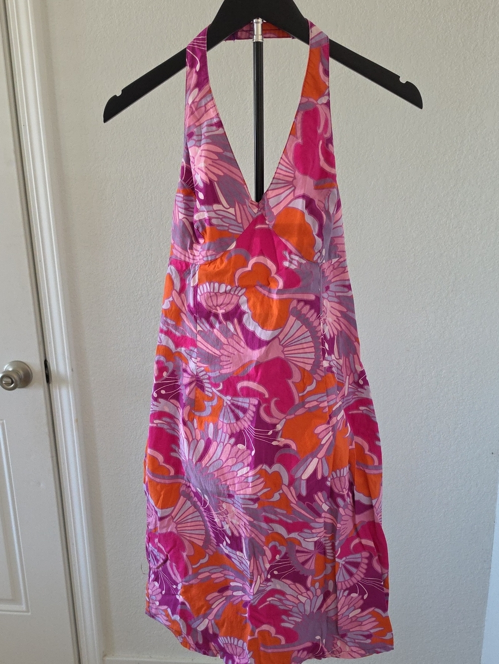 The Limited Pink & Orange Floral Halter Maxi Dress